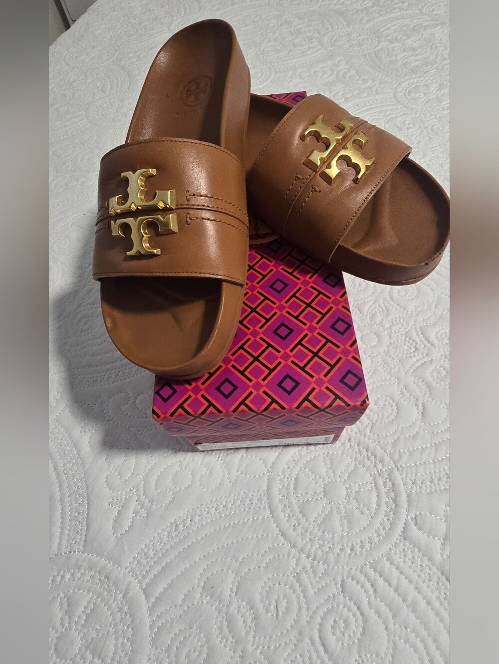 Tory Burch Everly Anatomic Cloud Nappa  Slide sandals Size 6